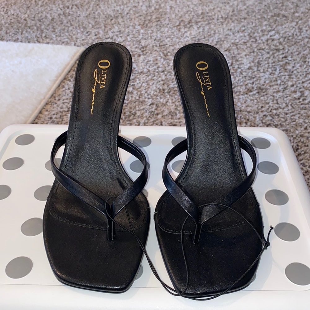 Square Toe Thong Heels